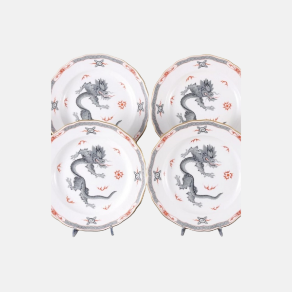 Ming Dragon,Black,Gold Rim