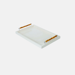 Ivory Lacquered With Bamboo/Chrome Handles